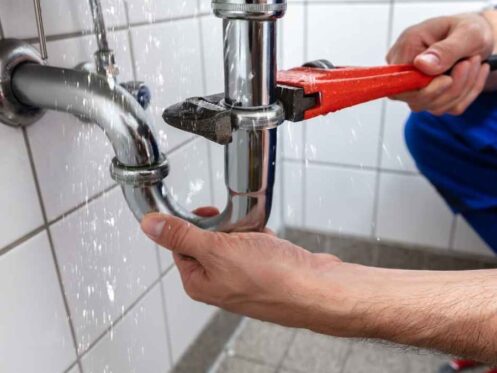 Repairing emergency plumbing damage